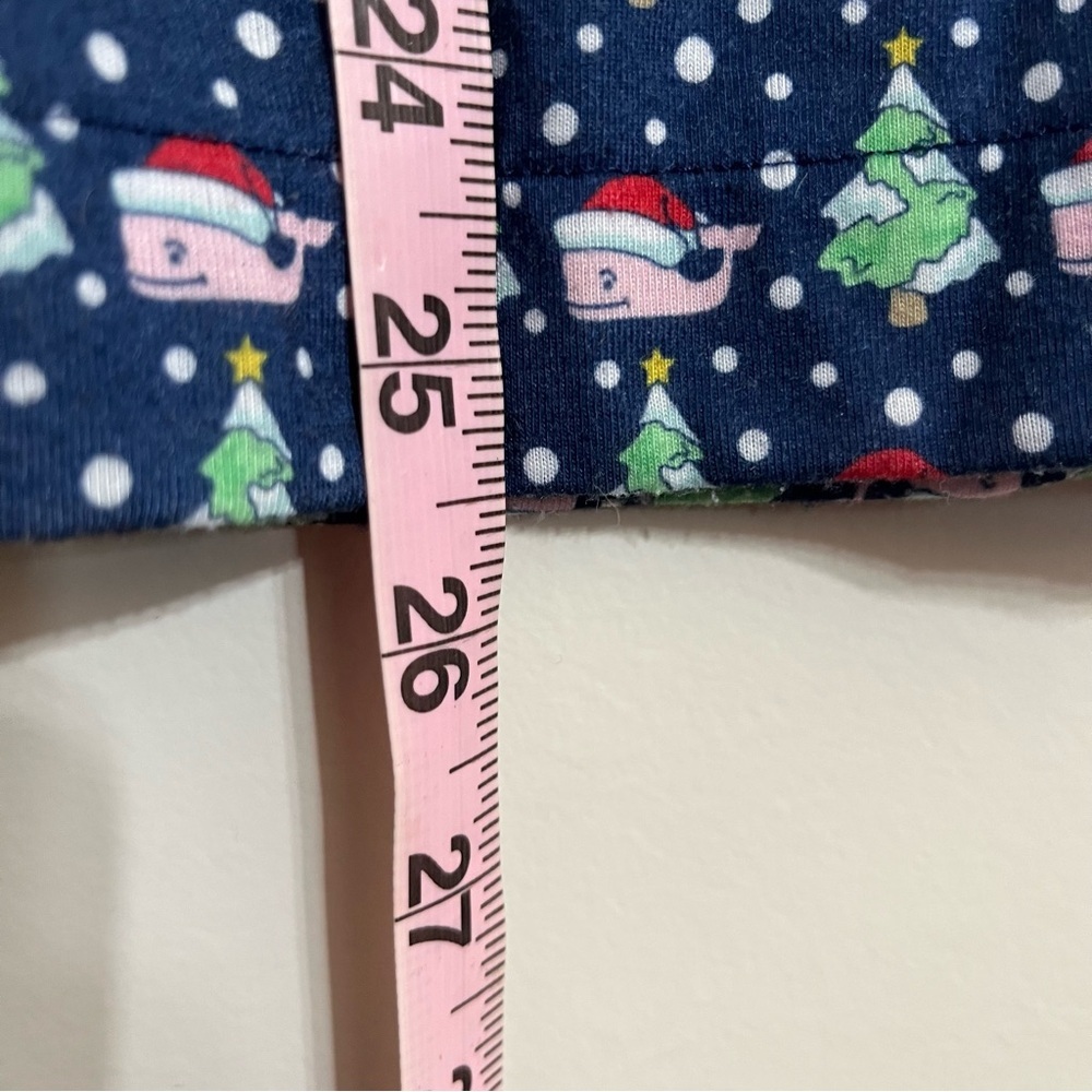 Vineyard Vines Santa Whale Christmas Sleep Bottoms pajama pants Blue Sz L Kid PJ - Picture 6 of 9